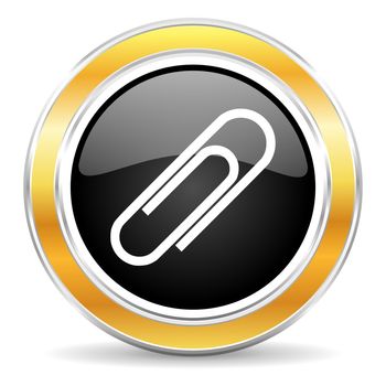 black web button with golden ring