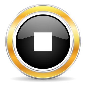 black web button with golden ring
