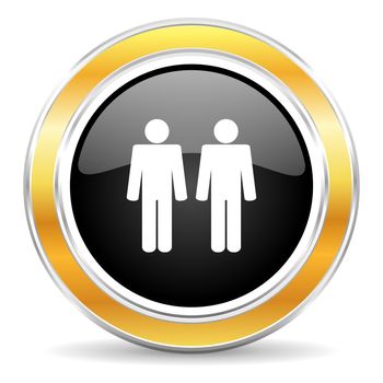 black web button with golden ring