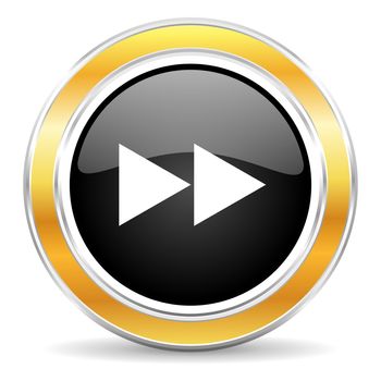 black web button with golden ring