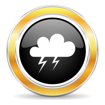 black web button with golden ring