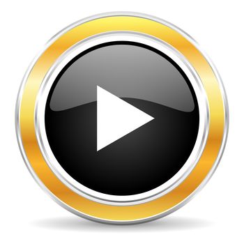 black web button with golden ring
