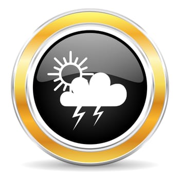 black web button with golden ring