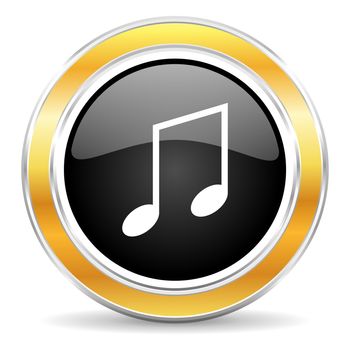 black web button with golden ring