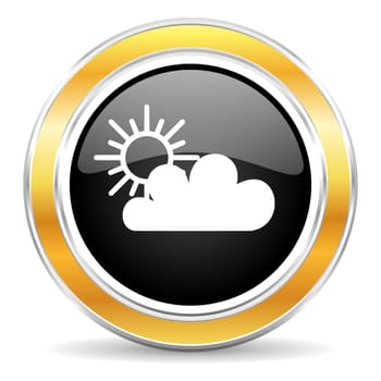 black web button with golden ring