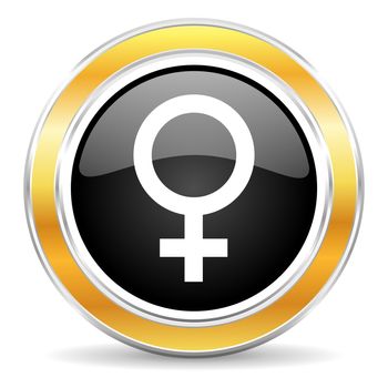 black web button with golden ring