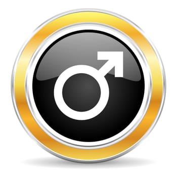 black web button with golden ring