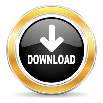 black web button with golden ring