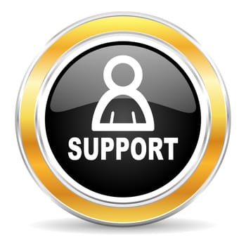 black web button with golden ring