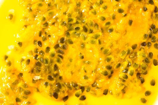 Passion fruit juice close up texture for background