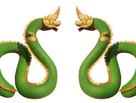 king of Naga statue isolate with white background