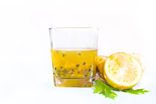 Fresh Passion fruit on white background