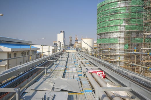 Chemical tank Storage in industrial construction yard