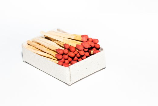 Box of matches isolated on white background