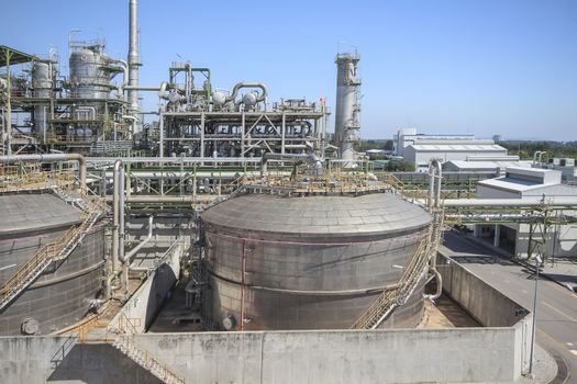 Oil and chemical plant with blue sky in summer season