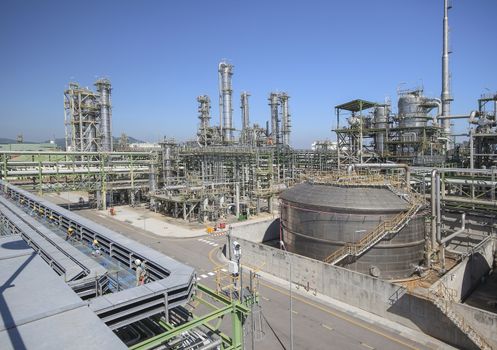 Oil and chemical plant with blue sky in summer season