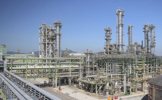 Oil and chemical plant with blue sky in summer season