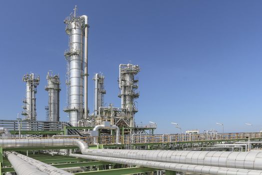 Oil and chemical plant with blue sky in summer season