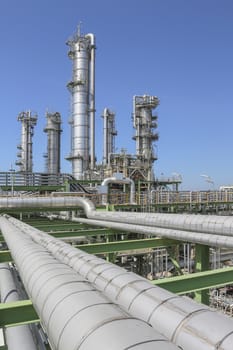 Oil and chemical plant with blue sky in summer season