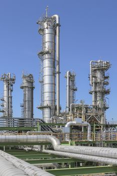 Oil and chemical plant with blue sky in summer season