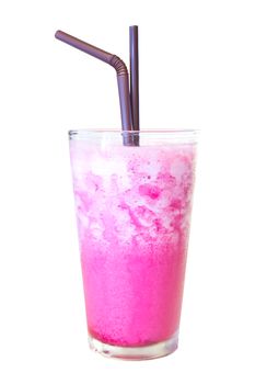 Pink Healthy juice made of freshly juiced fruits and vegetables, with clipping paths