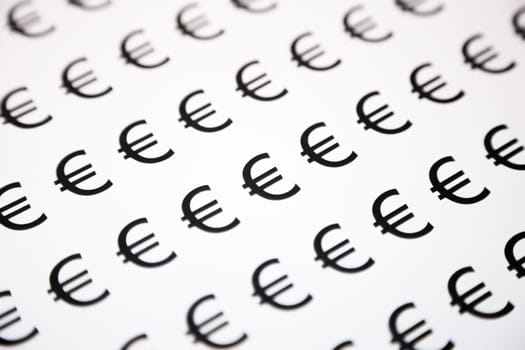 Euro money symbol pattern, black and white background