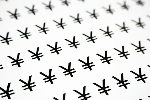 japan currency symbol pattern, black and white background