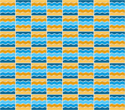 background or paper Summer blue and orange mosaic pattern