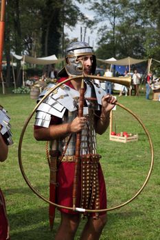 In Andautonija, ancient Roman settlement near Zagreb held Dionysus festivities on Sep 15, 2013 in Zagreb, Croatia.