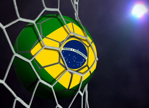 Brazil Ball in Goal Net