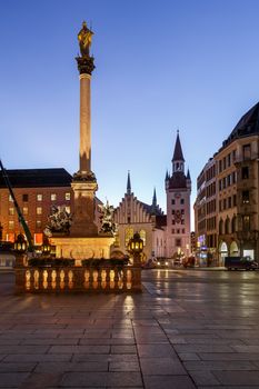 Old Town Hall and Marienplatz in the Morning, Munich, Bavaria, Germany