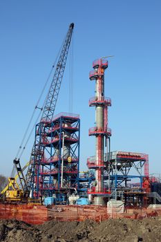 construction site with new petrochemical plant 