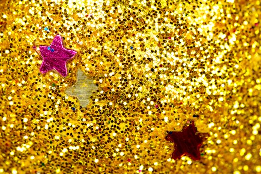 close up gold christmas ball texture for background