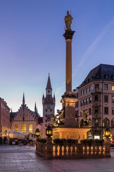 Old Town Hall and Marienplatz in the Morning, Munich, Bavaria, Germany