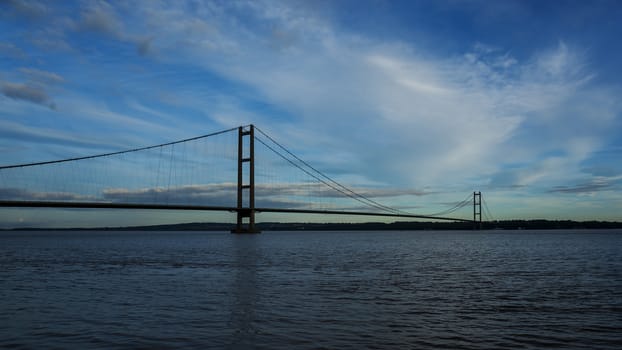 Humber Bridge from the South in silhouette