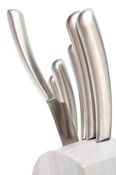 modern kitchen knives on a white background