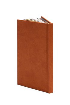 book in a brown cover on a white background