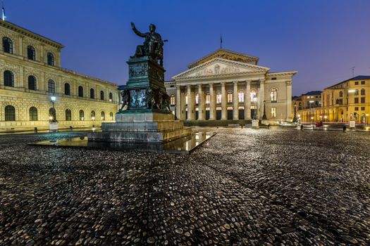 The National Theatre of Munich, Located at Max-Joseph-Platz Square in the Morning, Munich, Bavaria, Germany