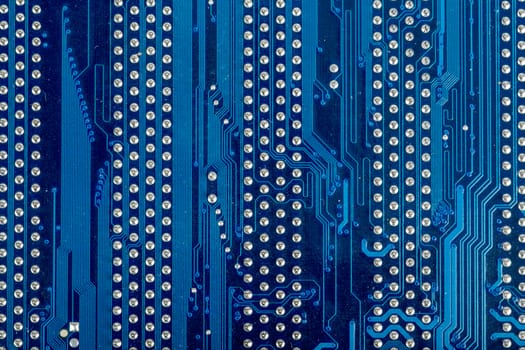 Electronic circuit board of motherboard back side close up