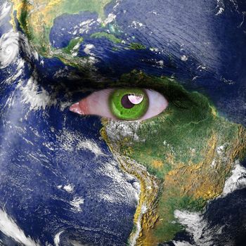 Nature concept - man face covered with earth photo - "Elements of this image furnished by NASA"