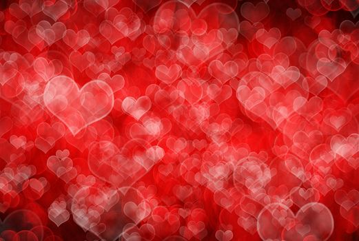 Red gunge Valentines Day background with hearts