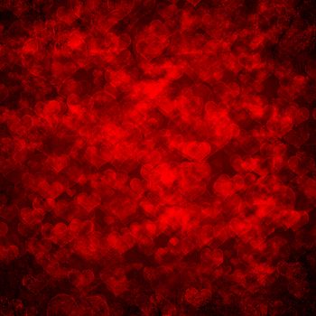 Red gunge Valentines Day background with hearts