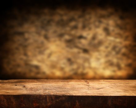 Empty wooden table for product display montages