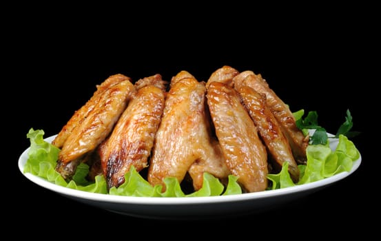 Baked chicken wings in honey and soy marinade