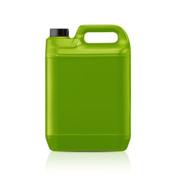 Green plastic gallon, jerry can isolated on a white background. (with clipping work path)