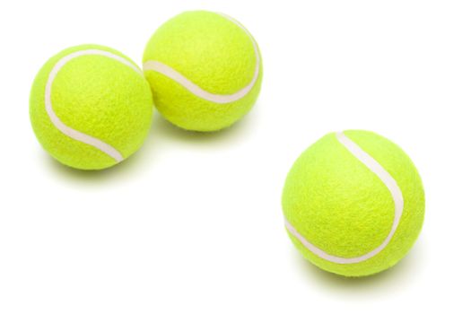 modern tennis balls on a white background