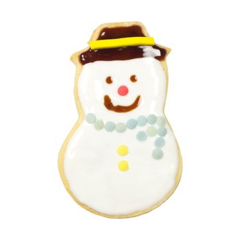 Gingerbread cookies on white background, with clipping path