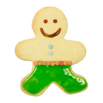 Gingerbread man isolated on white background. Christmas cookie , Clipping path