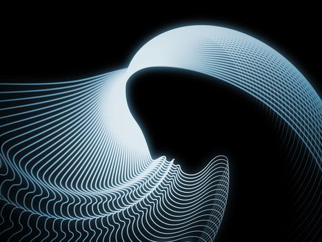 Geometry of Soul series. Background design of profile lines of human head on the subject of education, science, technology and graphic design