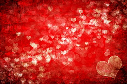 red valentines day background with hearts